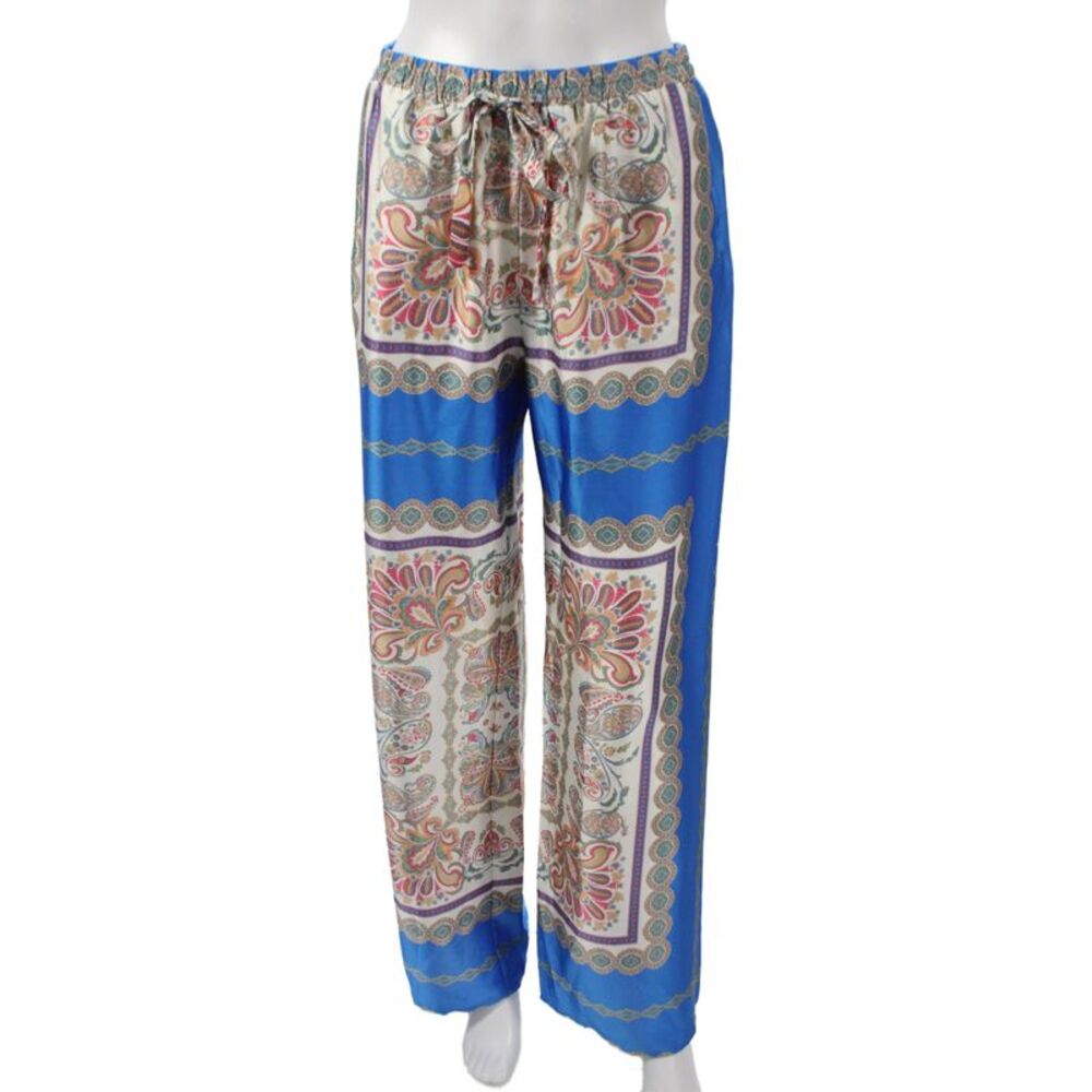Robertson + Rodeo Women Jogger Pants Blue Paisley Polyester Size M